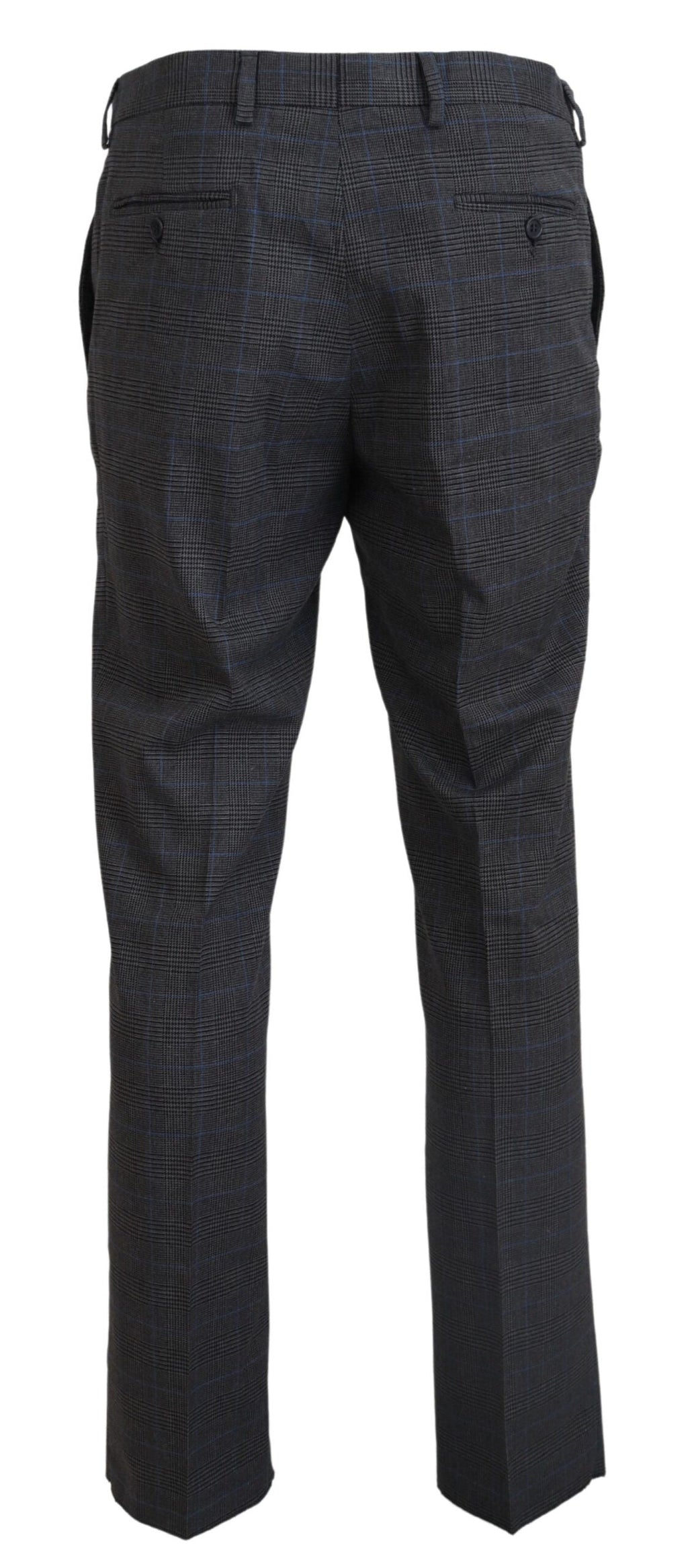 BENCIVENGA Gray Checkered Wool Dress Formal Pants BENCIVENGA