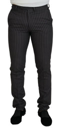 BENCIVENGA Brown Stripes Slim Fit Men Pants BENCIVENGA