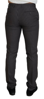 BENCIVENGA Brown Stripes Slim Fit Men Pants BENCIVENGA
