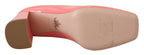 Prada Pink Patent Leather Block Heels Pumps Classic Prada