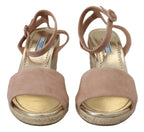Prada Pink Suede Leather Ankle Strap Sandals Prada