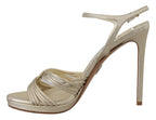 Prada Gold Leather Sandals Ankle Strap Heels Stiletto Sandal Prada