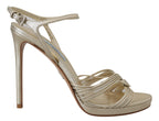 Prada Gold Leather Sandals Ankle Strap Heels Stiletto Sandal Prada