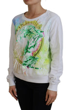 Versace Jeans White Graphic Print Long Sleeves Sweater Versace Jeans