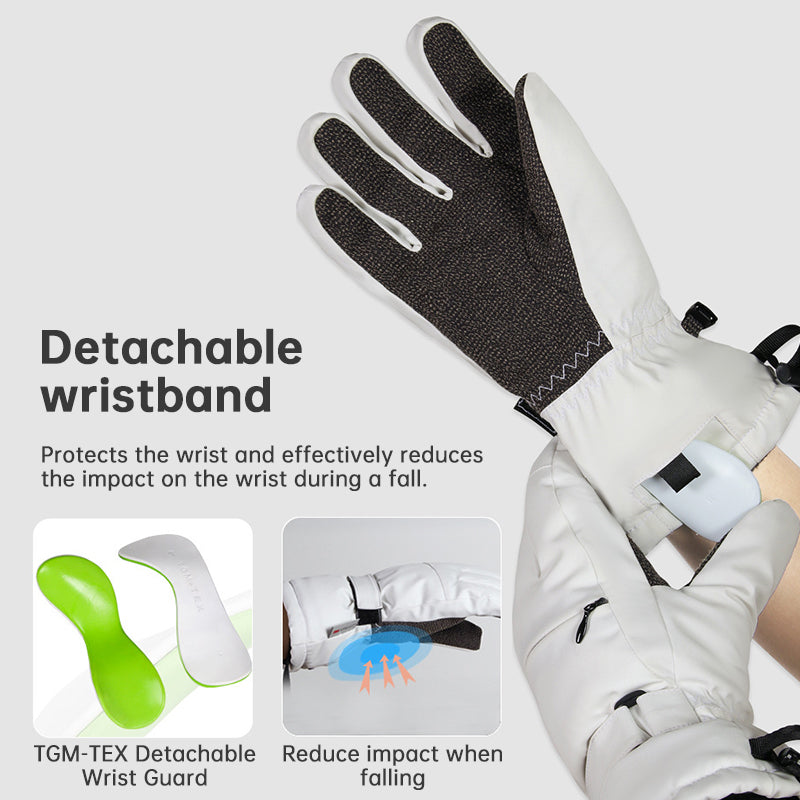 Ski Gloves with Built-in Wrist Guards, Waterproof for Ski/Snowboard Carving, Professional 3M Fleece-Lined Thickened Gloves eprolo