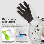 Ski Gloves with Built-in Wrist Guards, Waterproof for Ski/Snowboard Carving, Professional 3M Fleece-Lined Thickened Gloves eprolo
