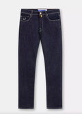 Jacob Cohen Blue Cotton Men Jeans with Straight Leg Cut Jacob Cohen
