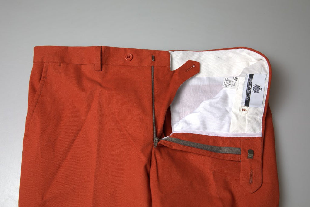 BENCIVENGA Orange Straight Fit Men Formal Trousers Pants BENCIVENGA