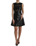 Valentino Shiny Black Nylon Cut Out A-line Mini Dress Valentino
