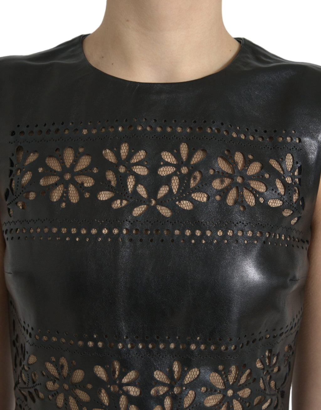 Valentino Shiny Black Nylon Cut Out A-line Mini Dress Valentino