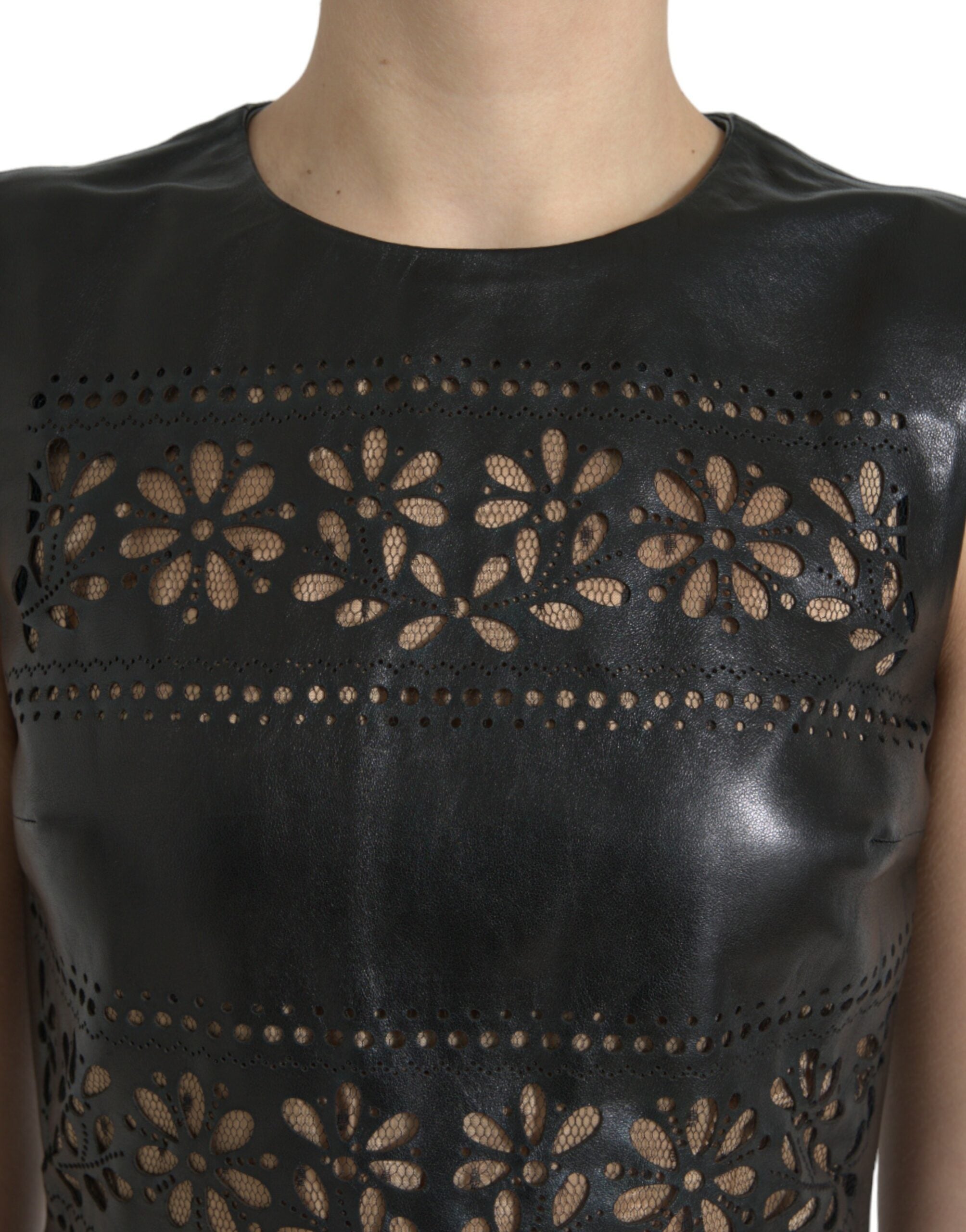 Valentino Shiny Black Nylon Cut Out A-line Mini Dress Valentino