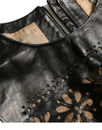 Valentino Shiny Black Nylon Cut Out A-line Mini Dress Valentino