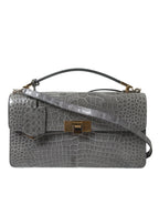 Balenciaga Gray Exotic Leather Medium Shoulder Hand Purse Bag Balenciaga
