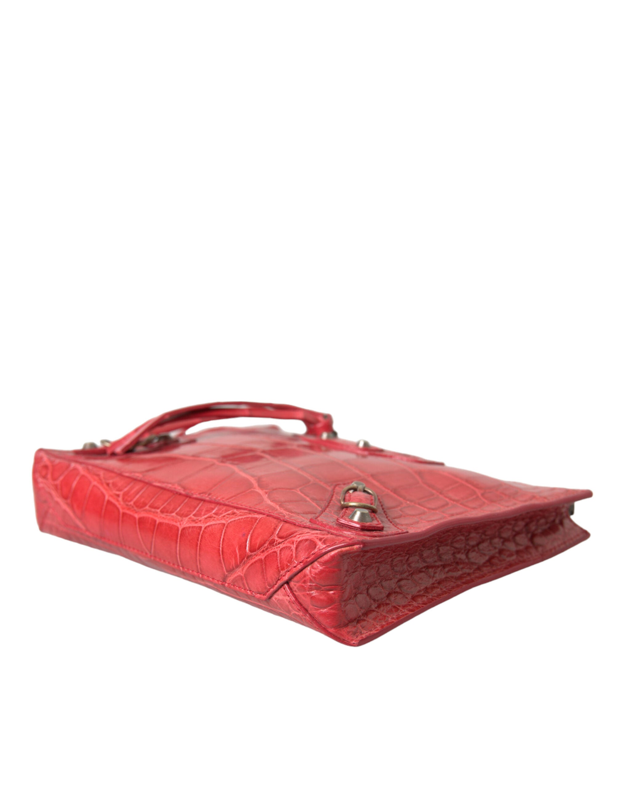 Balenciaga Red Exotic Skin Leather Classic Pouch Purse Wristlet Bag Balenciaga