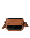Balenciaga Black Brown Exotic Skin Leather Shoulder Camera Purse Bag Balenciaga