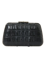 Balenciaga Black Exotic Skin Leather Shoulder Crossbody Box Clutch Bag Balenciaga