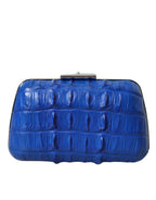 Balenciaga Blue Exotic Skin Leather Shoulder Crossbody Box Clutch Bag Balenciaga