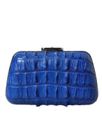 Balenciaga Blue Exotic Skin Leather Shoulder Crossbody Box Clutch Bag Balenciaga