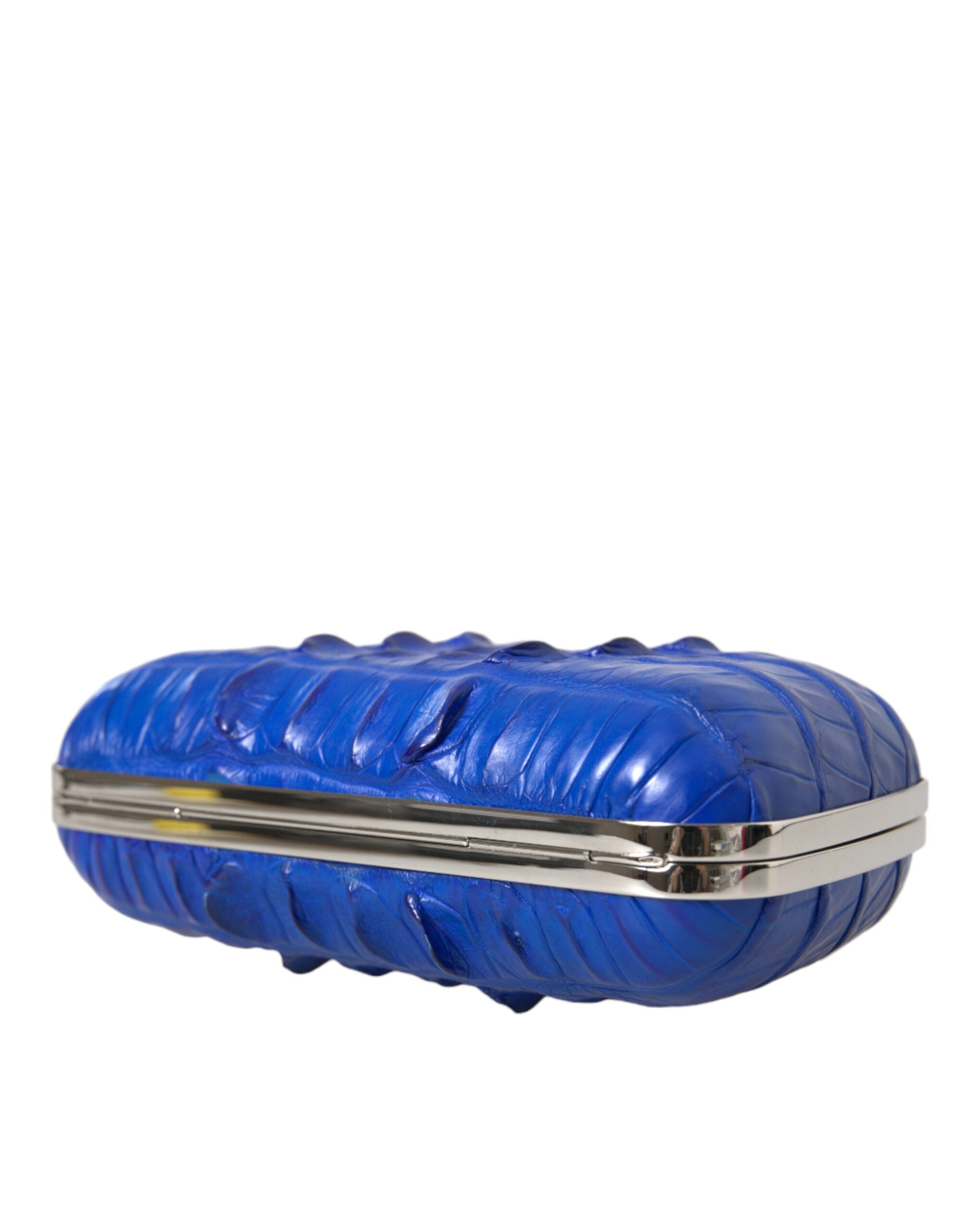 Balenciaga Blue Exotic Skin Leather Shoulder Crossbody Box Clutch Bag Balenciaga