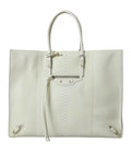Balenciaga White Yellow Exotic Skin Leather Shopping Tote PAPIER Bag Balenciaga