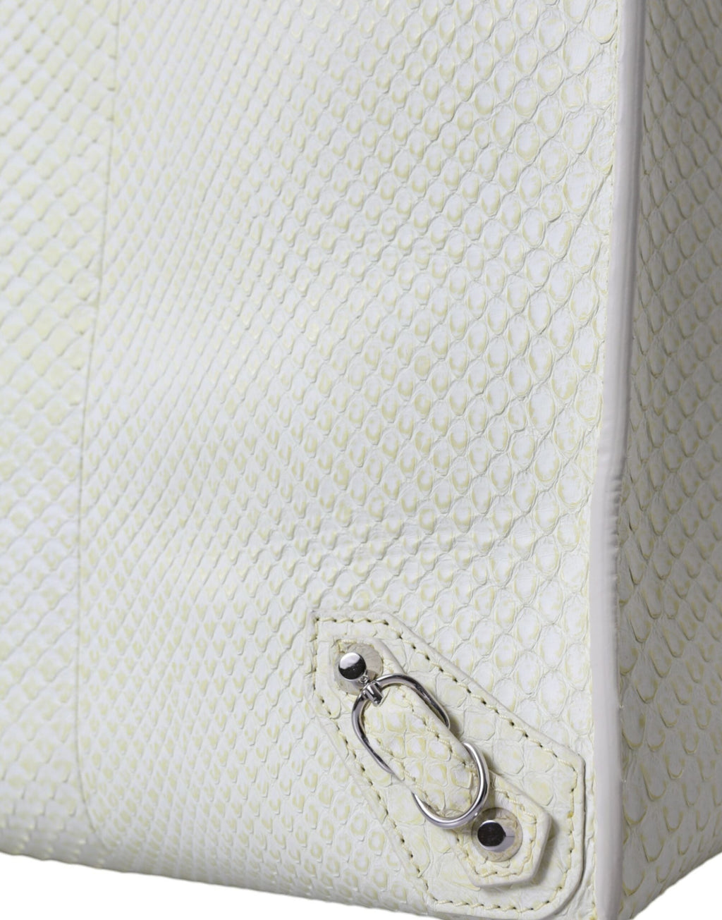 Balenciaga White Yellow Exotic Skin Leather Shopping Tote PAPIER Bag Balenciaga