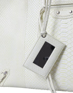 Balenciaga White Yellow Exotic Skin Leather Shopping Tote PAPIER Bag Balenciaga