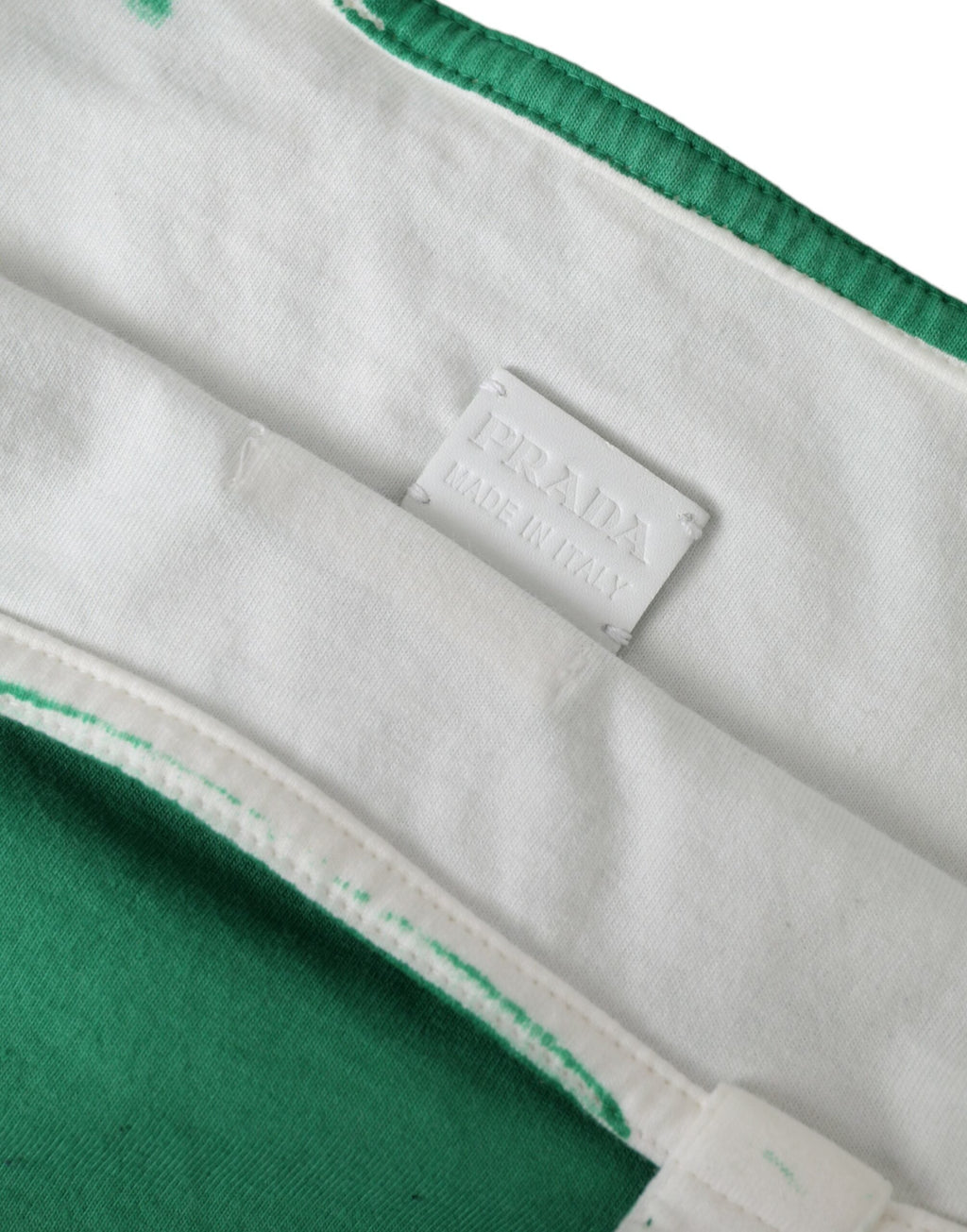 Prada Green Jersey Fabric Logo Shoulder Shopping Tote Shopping Bag Prada