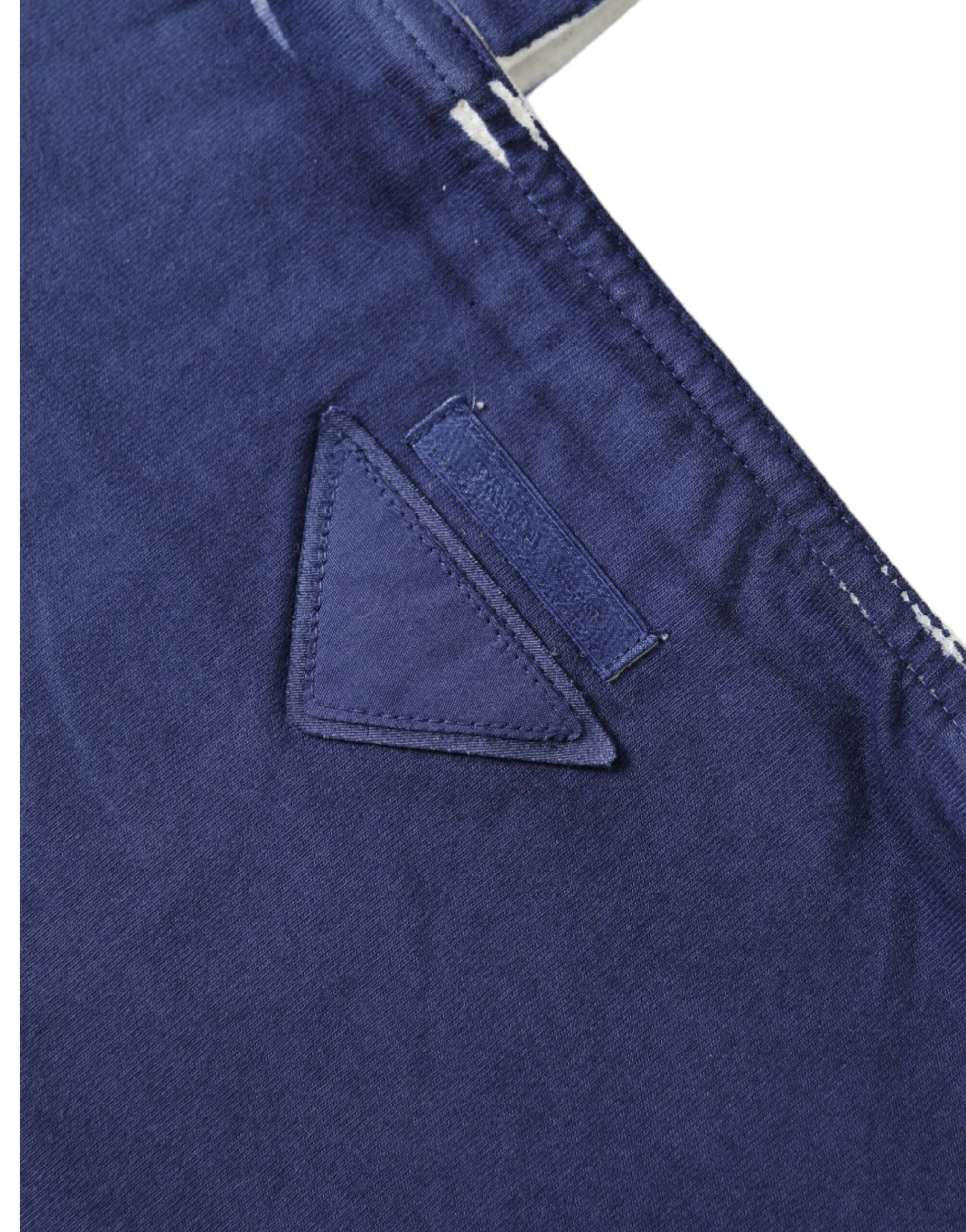 Prada Blue Jersey Fabric Logo Shoulder Shopping Tote Shopping Bag Prada