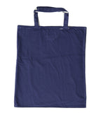 Prada Blue Jersey Fabric Logo Shoulder Shopping Tote Shopping Bag Prada