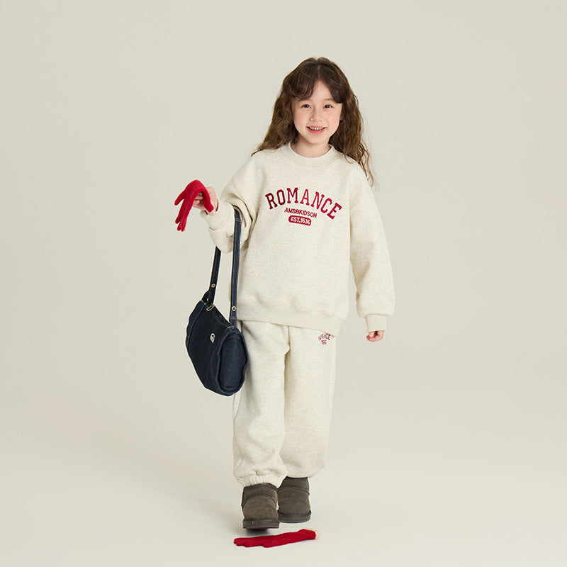 Children's Velvet Sport Suit Two-piece Set LittleYogaSocks