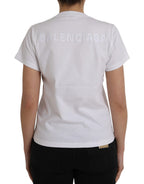 Balenciaga White Cotton Crew Neck Short Sleeves Tee T-shirt Balenciaga