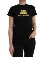 Balenciaga Black Cotton Logo Crew Neck Short Sleeves T-shirt Balenciaga