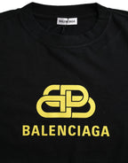Balenciaga Black Cotton Logo Crew Neck Short Sleeves T-shirt Balenciaga