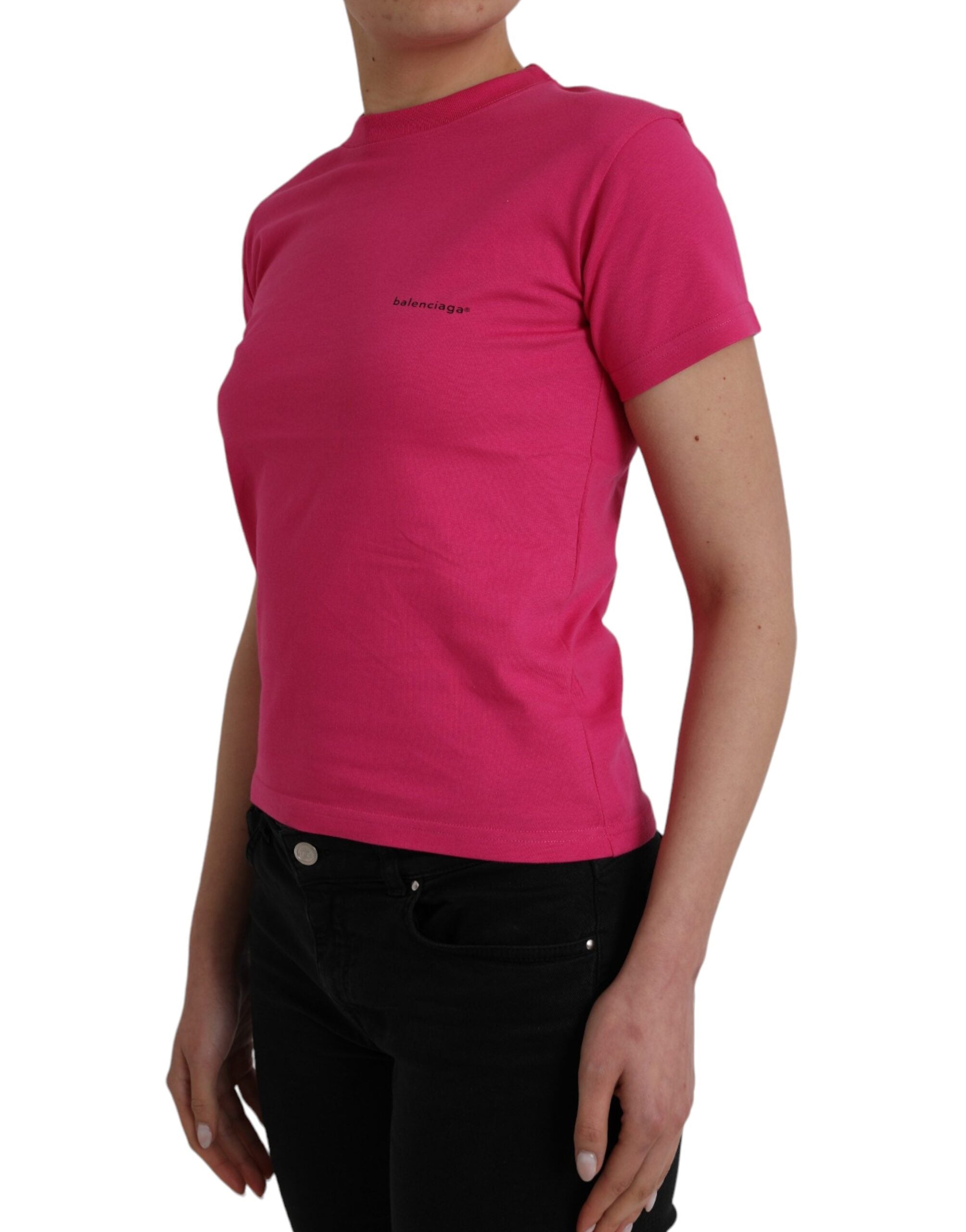 Balenciaga Pink Cotton Crew Neck Short Sleeves Tee T-shirt Balenciaga