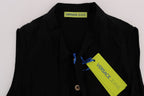 Versace Jeans Black Sleeveless Viscose Blouse Top Versace Jeans