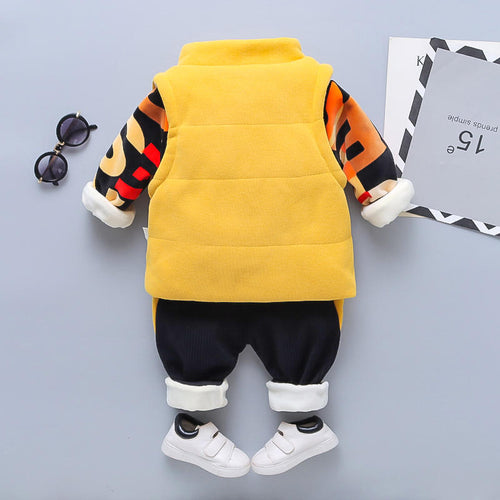 Baby Plush Thickened Sweater 3-piece Set LittleYogaSocks