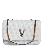 Versace White Mini Nappa Leather Crossbody Shoulder Bag Versace