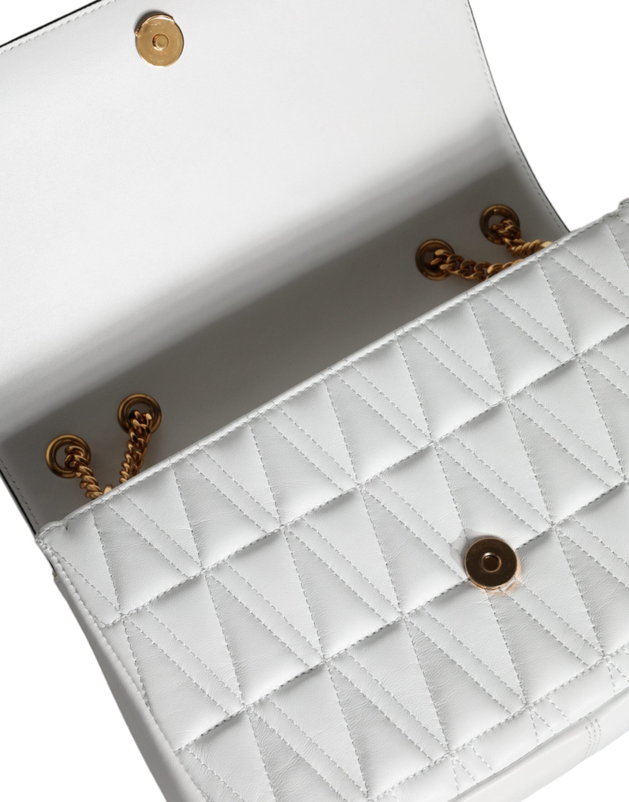Versace White Mini Nappa Leather Crossbody Shoulder Bag Versace
