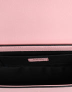Versace Pink Grainy Calf Leather Logo Crossbody Shoulder Bag Versace