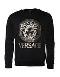 Versace Black Medusa Fleece Cotton Crew Neck Sweatshirt Sweater Versace
