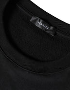 Versace Black Medusa Fleece Cotton Crew Neck Sweatshirt Sweater Versace