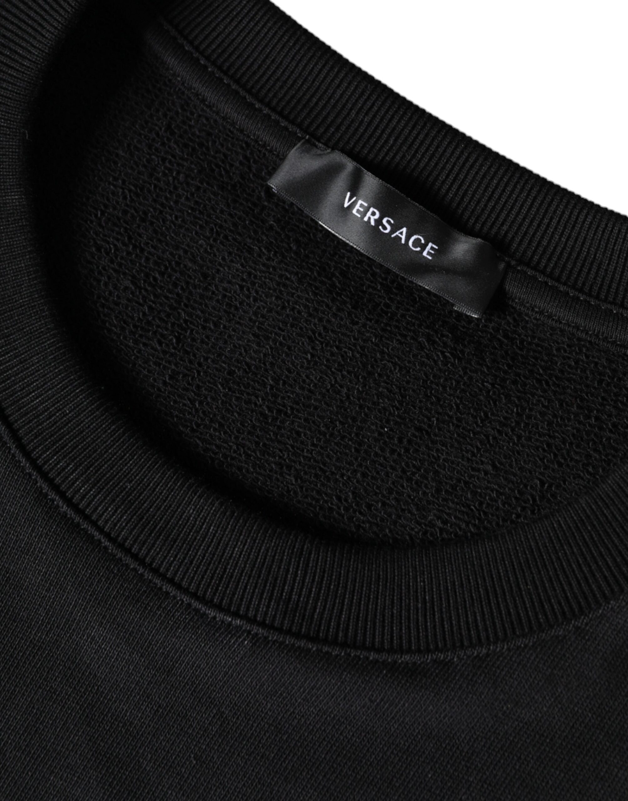 Versace Black Medusa Fleece Cotton Crew Neck Sweatshirt Sweater Versace