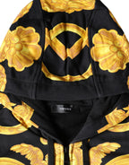Versace Black Medusa Print Cotton Full Zip HoodieSweatshirt Sweater Versace