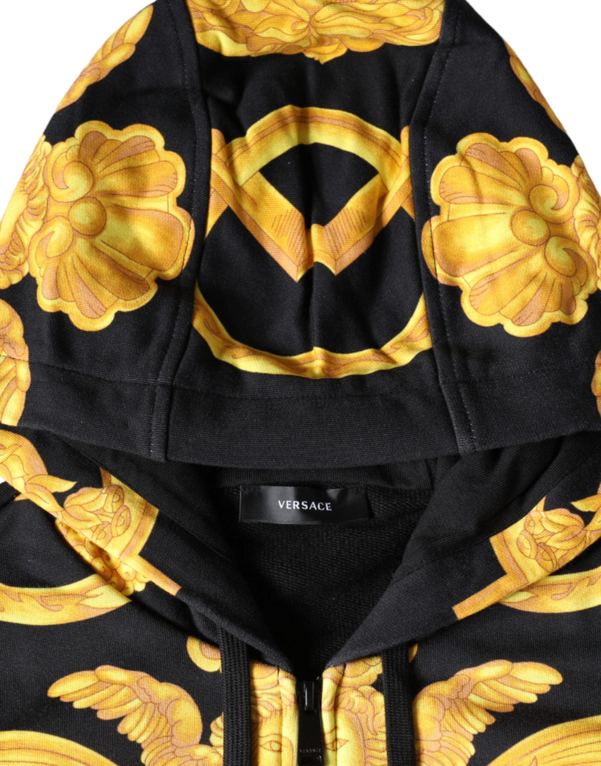 Versace Black Medusa Print Cotton Full Zip HoodieSweatshirt Sweater Versace