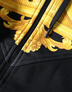Versace Black Medusa Print Cotton Full Zip HoodieSweatshirt Sweater Versace