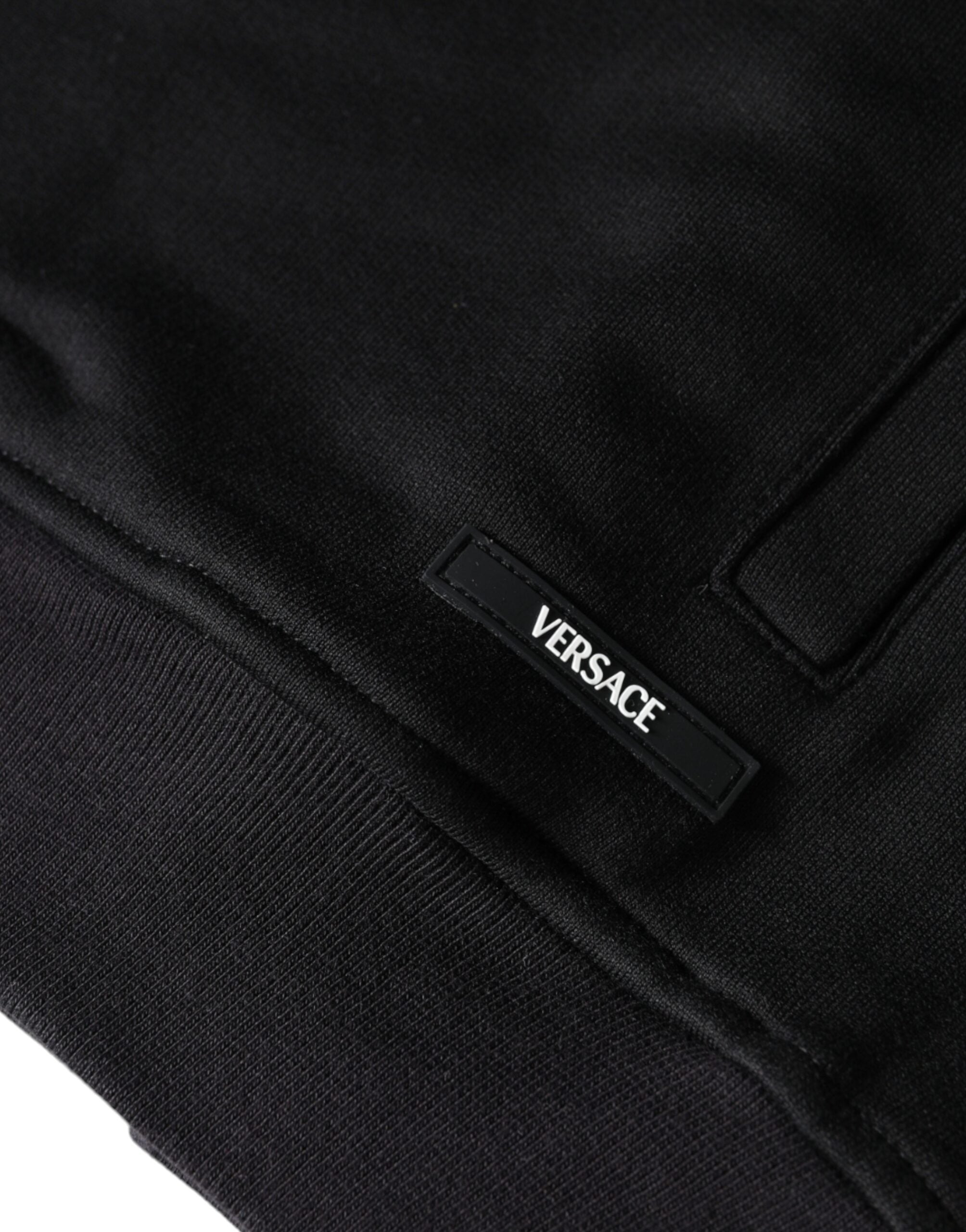 Versace Black Medusa Print Cotton Full Zip HoodieSweatshirt Sweater Versace