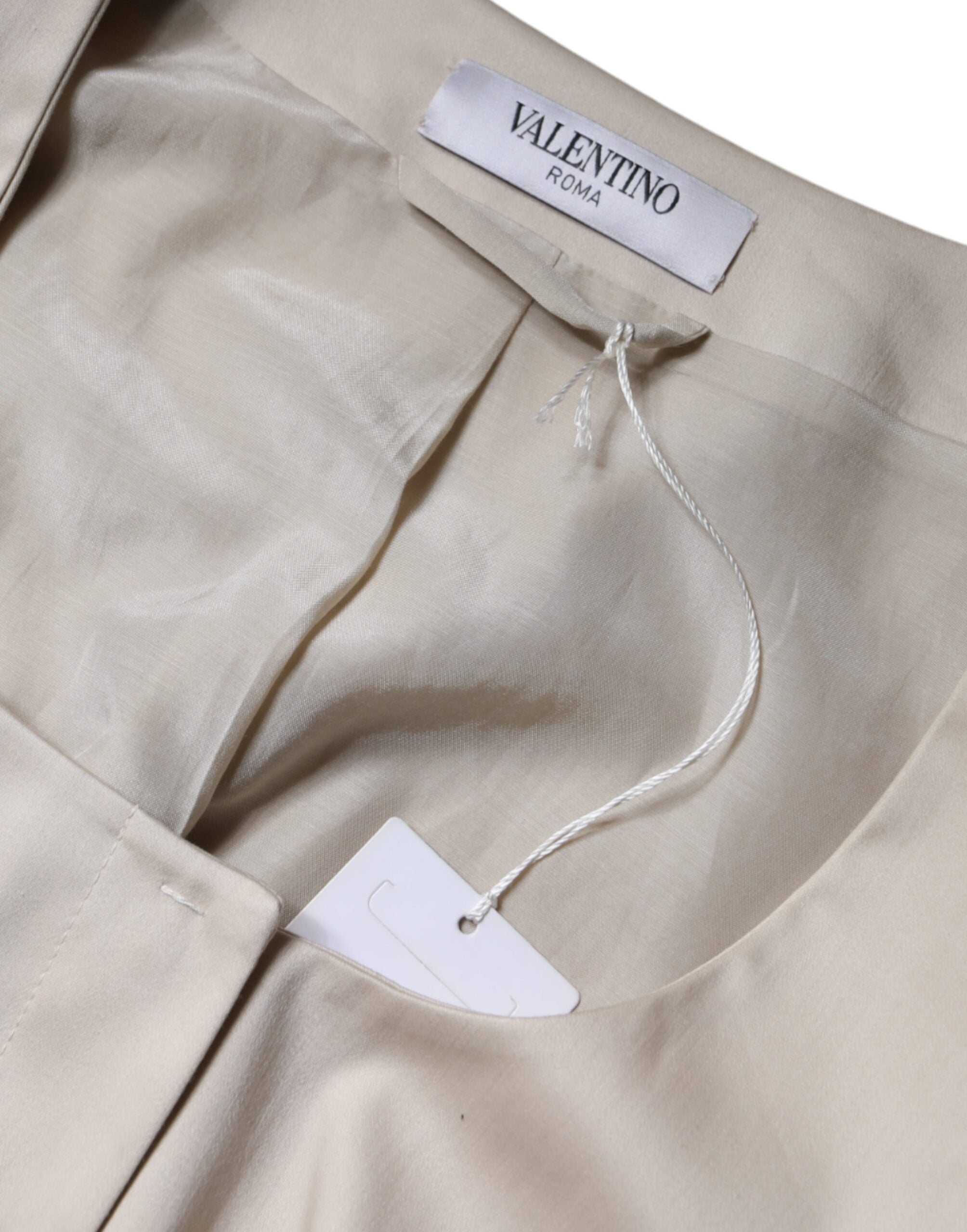 Valentino Beige Cotton Long Sleeves Round Neck Blazer Jacket Valentino