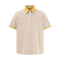 Color Block Two-Piece Design Polo Shirt Casual Turn-Down Collar Short Sleeve T-Shirt for Men eprolo