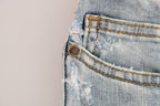 Versace Jeans Blue Wash Torn Stretch Slim Fit Jeans Versace Jeans