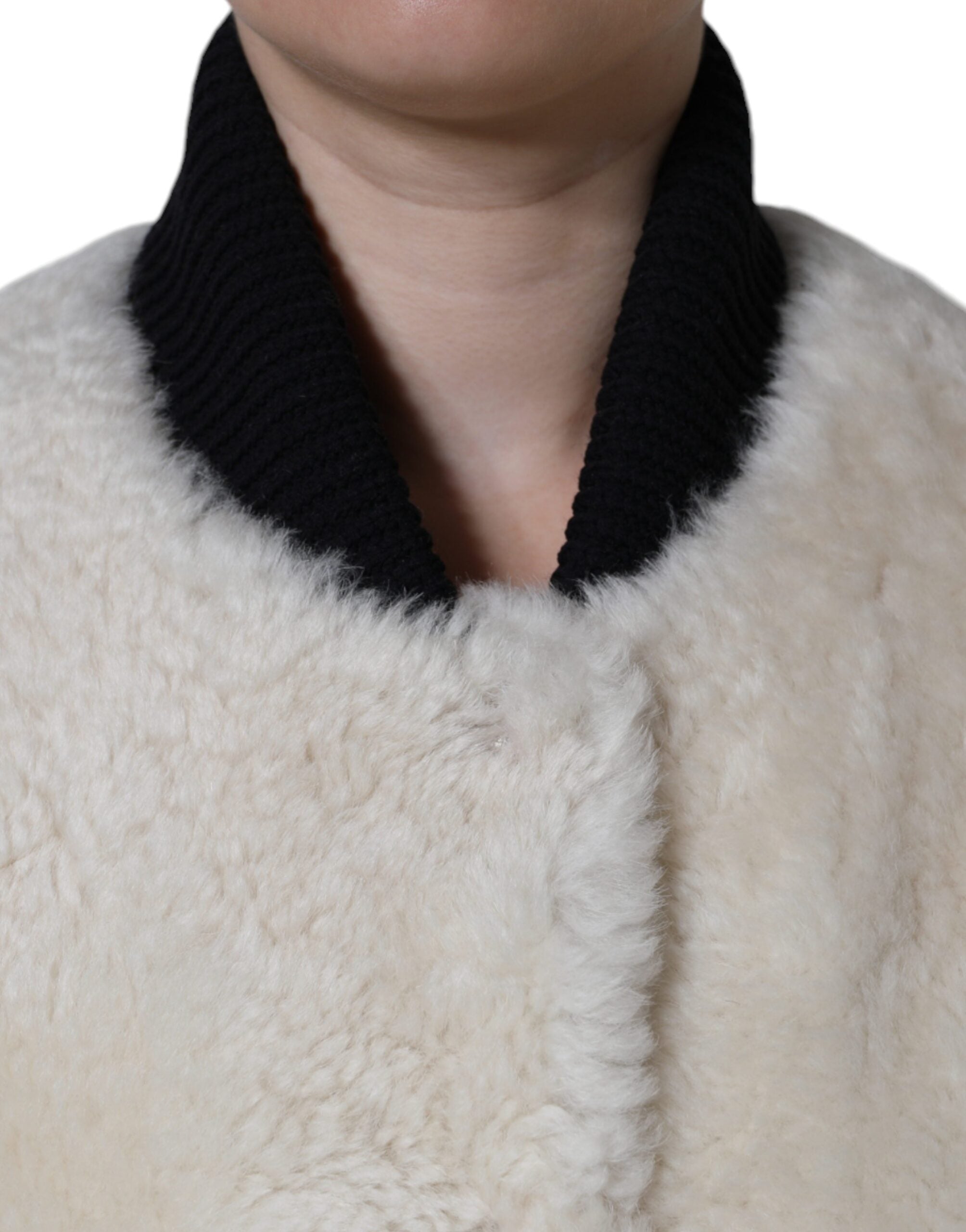 Burberry White WARRENFORD Shearling Leather Vest Coat Jacket Burberry